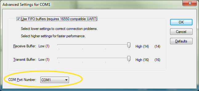 port settings